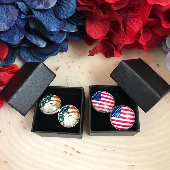 Other - Patriotic American Eagle & U.S.A. Flag Cufflinks